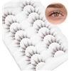 HCAXKFMMXU Ciglia marroni, ciglia finte marroni manga, aspetto naturale, Manhua, anime, cosplay, strumenti per il trucco coreano, ciglia spesse 3D