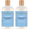 Shea Moisture SheaMoisture Hydrate & Repair Shampoo shampoo per capelli estremamente secchi e fragili Miele di manuka e yogurt naturalmente privo di siliconi e solfati 2 x 384 ml