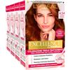 L'Oreal Paris L'Oréal Paris Tinta Permanente Excellence Creme 4.54 Castano Mogano Ramato Colorazione Triplo Trattamento Lunga Durata con Acido Ialuronico Copre 100% dei Capelli Bianchi - 4 Tinte