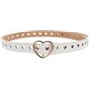 minkissy Cintura A Cuore Cintura In Pelle Bianca Per Donna Fibbia A Cuore Regolabile Cinturino Sottile Alla Moda Per Jeans Vestiti Pantaloni Casual