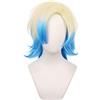 Generisch Michael Kaiser Perucke Blue Lock Parrucca corta bionda Anime Cosplay Wig Ragazzi Uomini Bambini Adulti Capelli Halloween