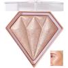 HADAVAKA Highlight Powder Palette Highlighting Trimming & Blush 3 Uses Shimmer Powder, Nose Shadow Finishing Stereo Highlighting Powder, Brightening Clear Non Flying For All Skin Tones 8g (04#)