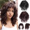 Eree Hair Topper per capelli umani ricci, 11,9 x 14 cm, base in seta a forma di U, per donne con capelli diradati, extension con clip ondulata, da donna, 20 cm, nero
