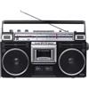 SILVA SCHNEIDER Ghettoblaster Radio a 4 bande con lettore cassette, ingresso AUX, USB, Bluetooth e registrazione USB