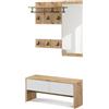 Vicco Armadio da ingresso Selena, Bianco/Artisan, 90 x 40 cm