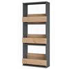 Vicco Scaffale a muro Repose, Rovere dorato/antracite, 40 x 98 cm | per montaggio a parete con supporti per fino a 8 bicchieri da vino