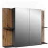 Vicco Armadio a specchio per il bagno Irma Antracite/Rovere 100x75 cm