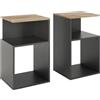Vicco Comodino Elios, Antracite/Rovere dorato,