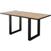 Vicco Tavolo da pranzo Livorno, Rovere nero/oro, 160 x 80 cm, adatto per 4 persone, struttura stabile senza allungamento