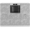 Vicco Cucine componibili piccole R-Line, Cemento/Bianco, 180 cm senza piano di lavoro, adatto per l'espansione personalizzata con moduli aggiuntivi