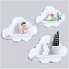 TIMENIL Set di 3 mensole da parete a forma di nuvola, bianche per la decorazione della stanza dei bambini, mensole galleggianti decorative per camera da letto e asilo nido