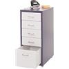 Mendler Cassettiera classificatore ufficio mobile Boston T851 con ruote 5 cassetti 69x28x41cm grigio scuro cassetti bianco