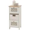 Mendler Comò HWC-O75, cassettiera, 3 cassetti a cestello decorativi legno melamina 63x30x30cm - bianco naturale