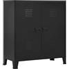 vidaXL Cassapanca industriale Nero 90x40x100 cm Acciaio