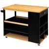5 five simply smart 5five - isola da cucina su rotelle, legno, nero