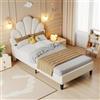 TDRTRD Letto 90 x 200 cm, letto singolo imbottito, lettini di petali, letto da ragazza con testa di bed regolabile in altezza e rete a doghe con telaio stabile