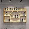 JOSIAHCQ Portabottiglie da Parete Porta Bottiglie di Vino Per Cantinetta Vino Portavino a Parete Porta Vini Mobile Bar con Porta Calici Mensole Cucina Scaffale da Parete Vetrinetta Spazioso e Ripiani Aperti (