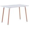 GrandCA HOME Tavolo da Pranzo, Tavolo da Rotondo Tavolo da Pranzo Moderno Nordico, Gambe in Legno di faggio (Bianco 01)