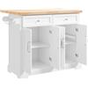 SoBuy isola cucina con ruote carrello da cucina con piano di lavoro pieghevole mobile cucina con ruote penisola cucina piano lavoro Bianco 115x92x(46-71) cm FKW71-III-WN