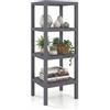 COSTWAY Scaffale di Stoccaggio a 4 Ripiani, Mobiletto Scaffale in Plastica Autoportante, Unità Organizzatrice Stretta per Bagno Cucina Soggiorno, 38x32,5x99 cm (Grigio)
