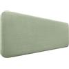 DHOME Testiera Imbottita Liscia Arrotondata in Lino Naturale per Parete Acustica Testate Letto Pannello Fonoassorbente Camera da Letto (Verde, 140cm)