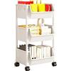 Missmisq Carrello Portaoggetti, Carrellino Multifunzionale Con Ruote, Scaffale Da Cucina Mobile, salvaspazia Carrello Di Servizio Con Manico, Portaoggetti Mobile Per Cucina, Bagno, Lavanderia, Camera Da letti