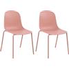 CLP Set di 2 Sedie Hardin, impilabili e resistenti alle intemperie, ideale per balcone, terrazza e sala da pranzo, Colore:rosa