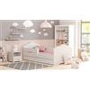 KOBI Letto per Bambini con Sponde FALA | Bianco Lettino Bambina con Cassetto | 140 x 70 CM | Lettino Bambino con Materasso | Lettini per una Ragazza un Ragazzo | Letto Bimbo Singolo
