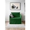Ponti Divani - Poltrona letto COMPACT salva spazio - poltrona letto artigianale, made in italy con materasso in poliuretano espanso italiano - 78x190 - Poltrona letto singolo - Tessuto (verde)