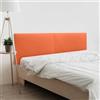 DHOME Testiera in similpelle o tessuto Acualine Liscio DUAL divisa in 2 pezzi Testiera imbottita di fascia alta Tappezzeria moderna (Similpelle Arancione, 180cm Dual (Letto 180/190))