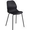 milani home - sedia da pranzo in polipropilene, nero, senza braccioli, 46 x 54 x 84 cm