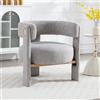 Ya-Home Poltrona Imbottita Sedia da Salotto in Tessuto Poltroncine Salotti con Gambe in Legno Poltroncina Moderna per Camera da Letto/Soggiorno/Caffè, Grigio