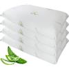Corredocasa Euroricami Viterbo - Set di 4 Federe con Cerniera in Aloe Vera Antiacaro, Made in Italy - Fodere Protettive per Cuscino - Federa Guanciale di Alta qualità Traspirante, Anallergico e Antibatterico