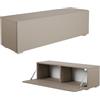 PLATAN ROOM Mobile per TV, 105/140/160/210/280, bianco da appendere o in piedi lucido (cashmere, 105 x 30 x 32)