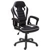 Mendler Poltrona Sedia Gaming Ufficio Girevole Regolabile HWC-F59 ergonomica Ecopelle Nero e Bianco