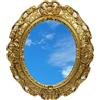 LIGUORO SHOP Specchio Specchiera Con Cornice Ovale In Stile Barocco Finto Vintage Shabby Chic cm 45x39 (Dorato)