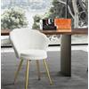 Chleby Sedie da Pranzo Moderna in Velluto, Sedie Cucina Imbottita con Gambe in Metallo, Arredamento Casa, Sedia Ergonomica per Sala da Pranzo, Cucina Bianco