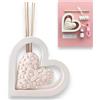 D A N A E FRAGRANZE ITALIANE Bomboniera Profumatore in Polvere di Marmo a Forma di Cuore Rosa, Fragranza a Scelta, Ideale per Battesimo, Comunione, Cresima, Regalo di Natale e Compleanno Bimba.