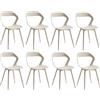 JZGORC Set di 8 Sedie da Pranzo Moderno, Sedie da Cucina, con Gambe in Metallo Sedia e Grande Design Dello Schienale Cavo, Adatto Per Soggiorno e Sala da Pranzo - Kaki + Kaki