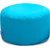 Bruni - Pouf rotondo, per interni ed esterni, ideale come poggiapiedi, per yoga o meditazione, taglia L, colore azzurro