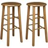 OKAFFAREFATTO MADDALONI Sgabelli bar set 2 rotondi h 68 cm noce chiaro gambe dritte