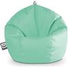 Happers Pouf Bambini Poltrona Morbida a Sacco per Sedersi con Imbottitura Puff per Gioco Relax Lettura Puffo Interno Ecopelle Quotidiano di lunga Durata Menta