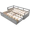 Idemon Divano letto estraibile 90/180 x 200 cm con cassetti e reti a doghe, letto in pino con vano portaoggetti (grigio)