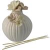 DLM Bomboniere DLM 34673 (Kit 12 Pezzi) Profumatore Panna Beige in Porcellana con Fiori per Ambienti Matrimonio Comunione Nozze Battesimo bomboniera