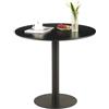 buybyroom Tavolo da pranzo rotondo da bistrot da cucina, piccolo e semplice, per cucina, sala da pranzo e soggiorno, rotondo, 80 cm, nero