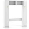 LIFEZEAL Mobile Bagno Sopra WC, Scaffale sopra Toilette con 2 Aante e Scomparti Aperti, Mobiletto per Lavatrice da Terra, 87,5 x 18 x 98 cm, Stabile e Antidumping Moderno (bianco)