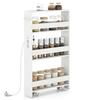 KOMFOTTEU Carrello Portaoggetti a 4 Ripiani con Ruote Rirevoli a 360°, Carrellino Scorrevole con Maniglia Slim, da Bagno, Cucina, Lavanderia, 47,5 x 13 x 80,5 cm (Bianco, Con Presa)
