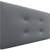 DHOME Testata in Similpelle o Tessuto AQUALINE Pro con 2 file di bottoni Testata imbottita Letto di lusso (Similpelle Grigio, 110x50cm (Letti 80/90/105))