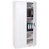 Mendler Armadio Ufficio archivio faldoni HWC-H17 2 Ante 5 Ripiani Acciaio 40x90x185cm Bianco