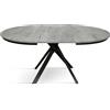 Mar.c.a. Design - Tavolo Rotondo Grigio Cemento Allungabile 120/170x75,5H cm - Piano in Nobilitato e Gambe in Metallo Nero - Made in Italy